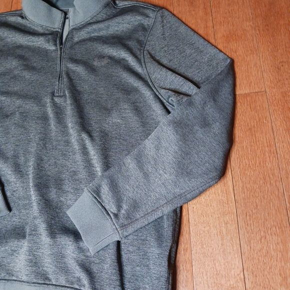 Under Armour Men's Large Golf Storm Sweater Gray Fleece 1/4 Zip Long Sleeve - Picture 9 of 15